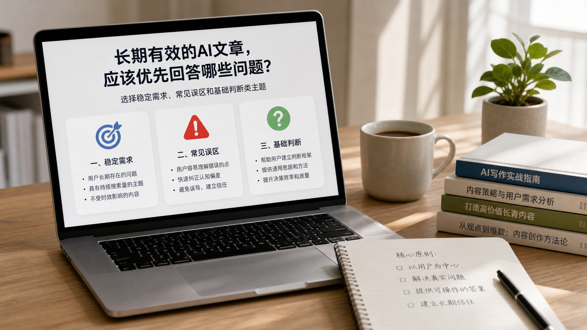 长期有效的AI文章，应该优先回答哪些问题？