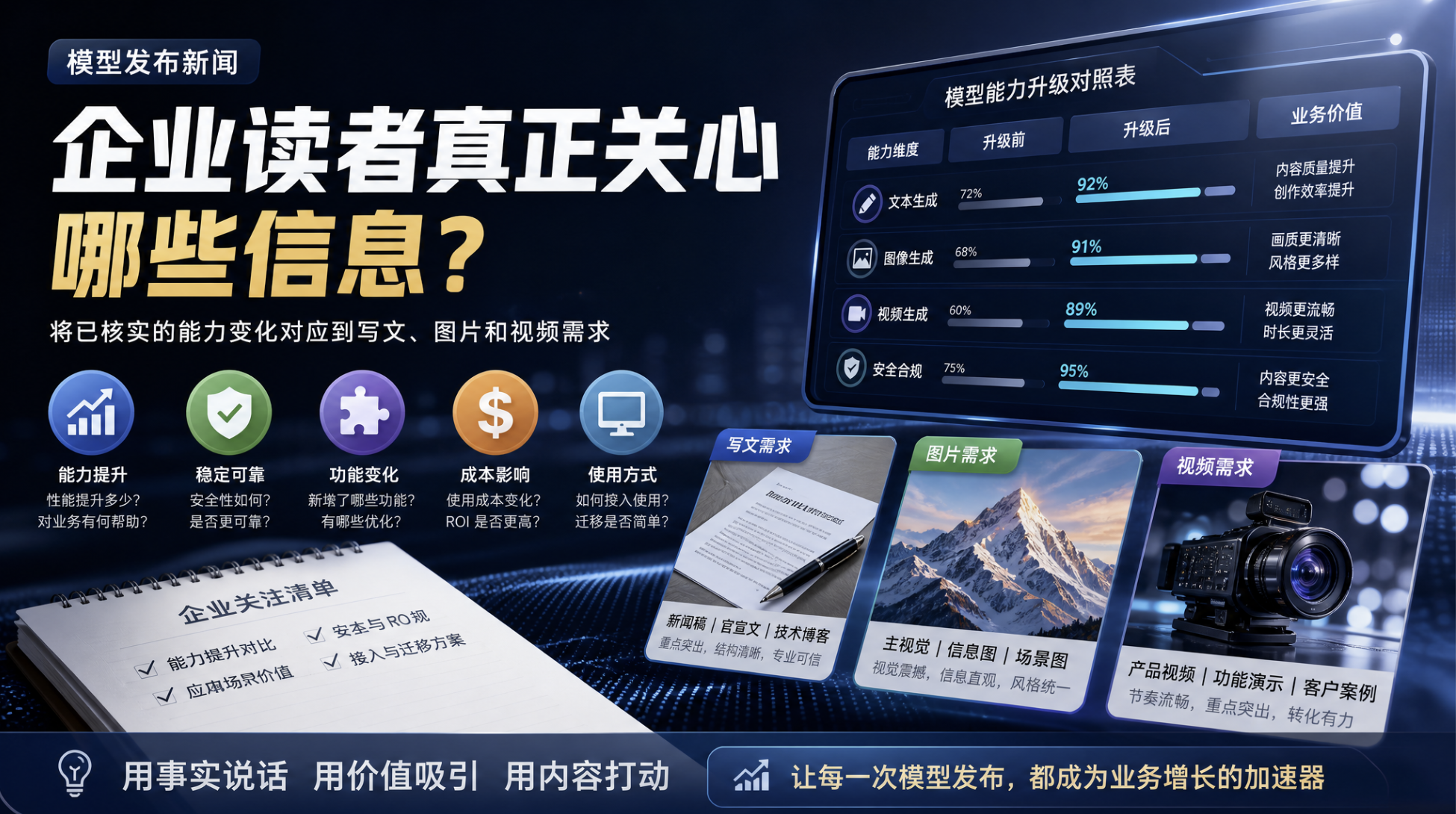 模型发布新闻，企业别只看参数：先确认写文、图片和视频到底变了什么