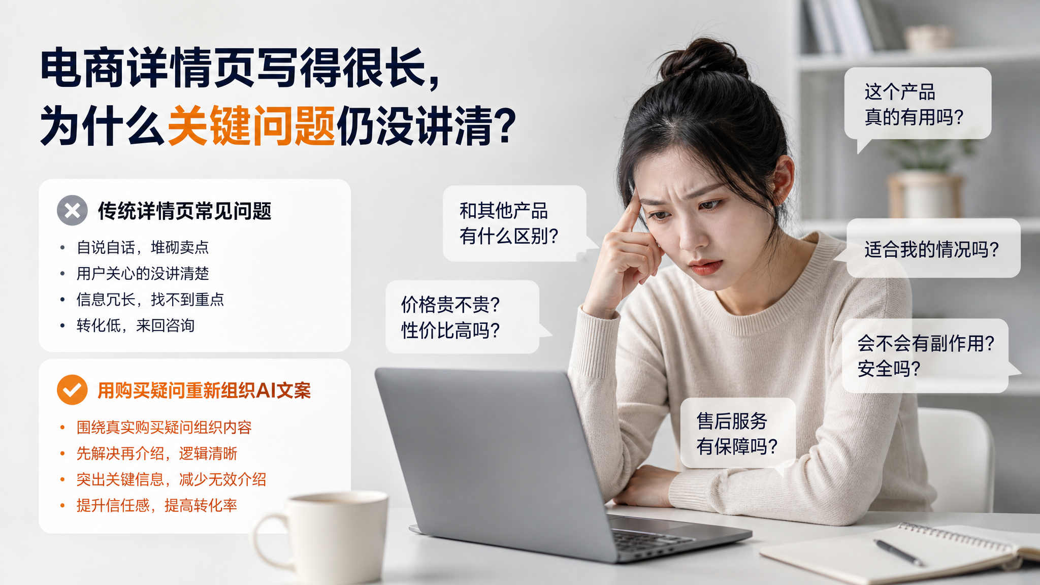 电商详情页写得很长，为什么关键问题仍没讲清？