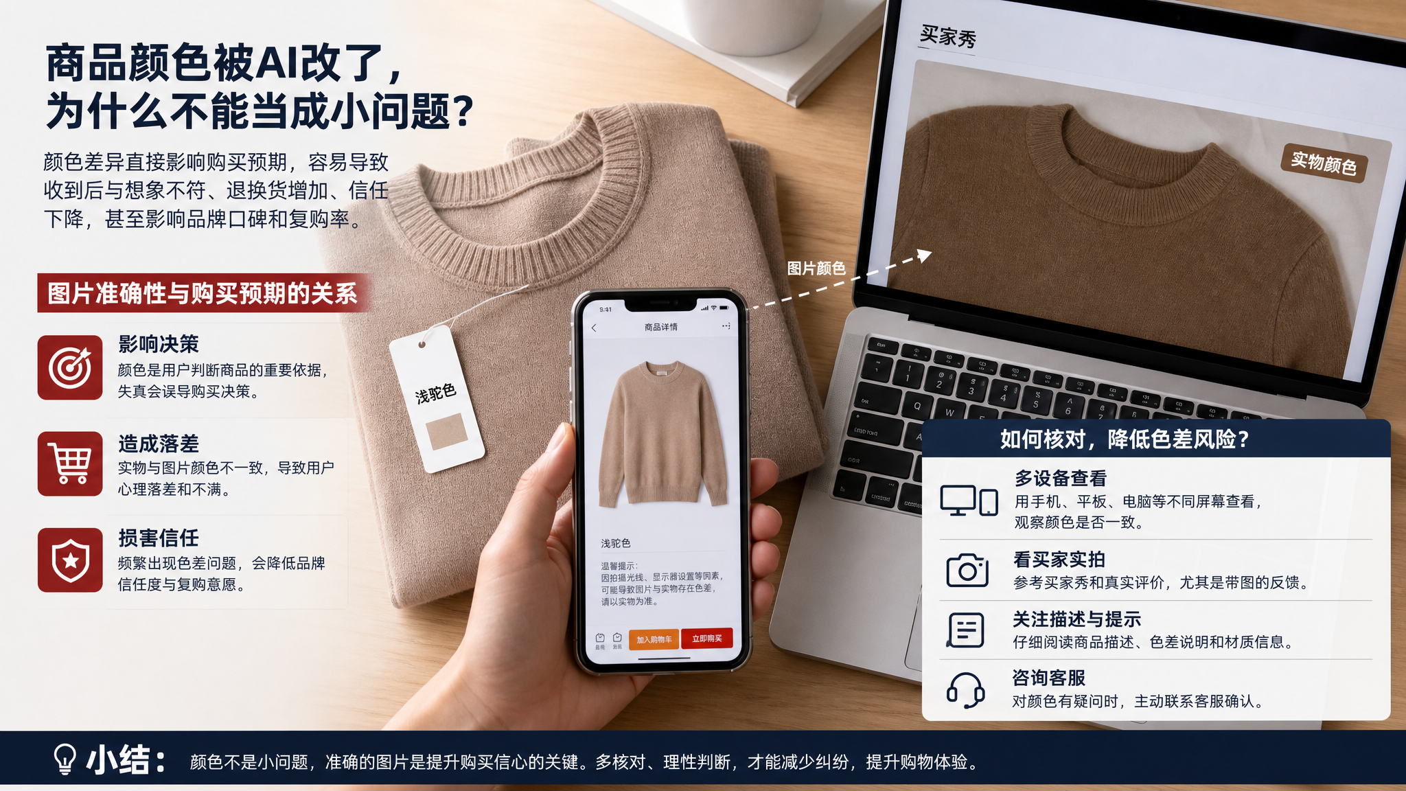 商品颜色被AI改了，为什么不能当成小问题？