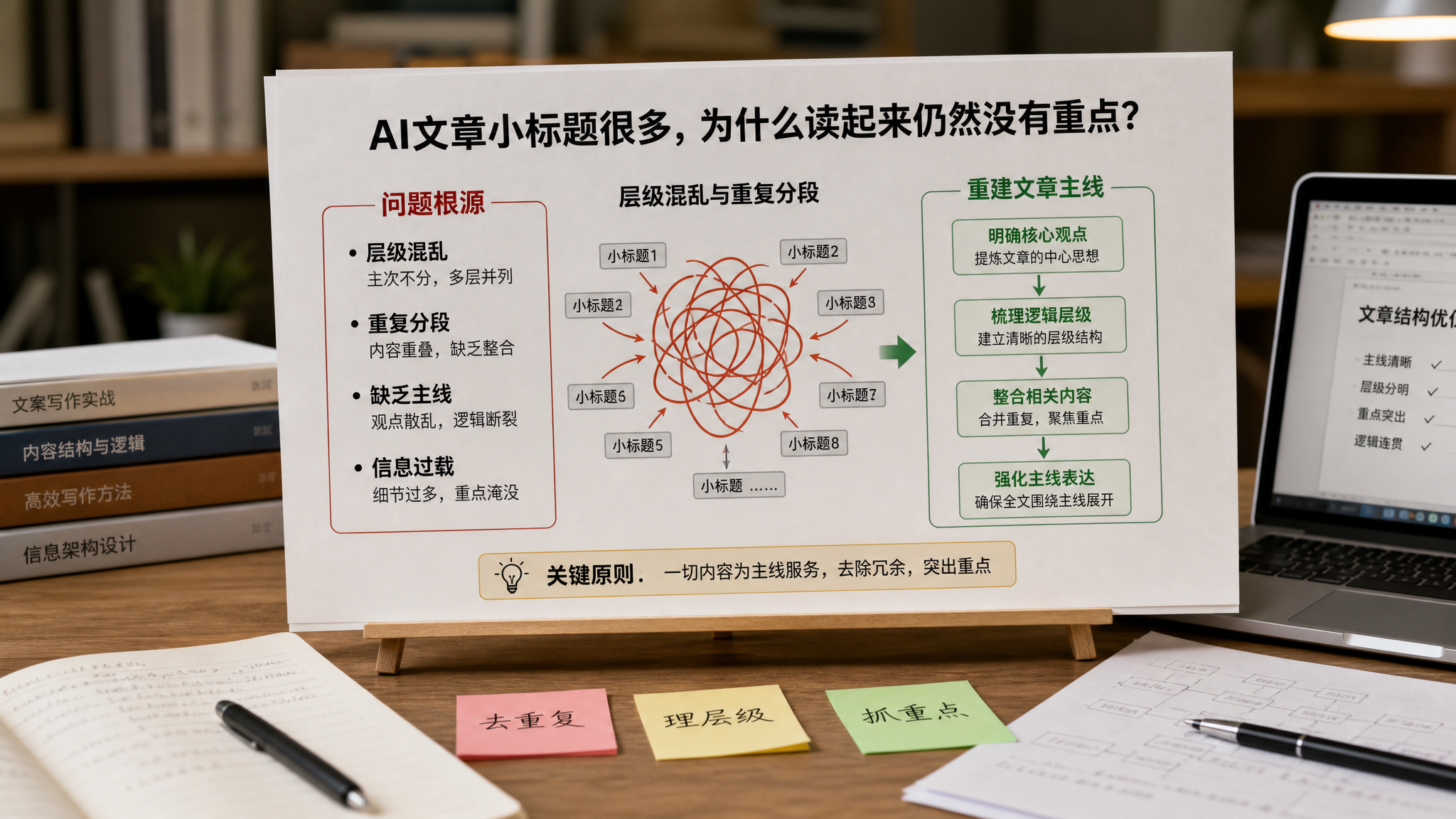 AI文章小标题很多，为什么读起来仍然没有重点？