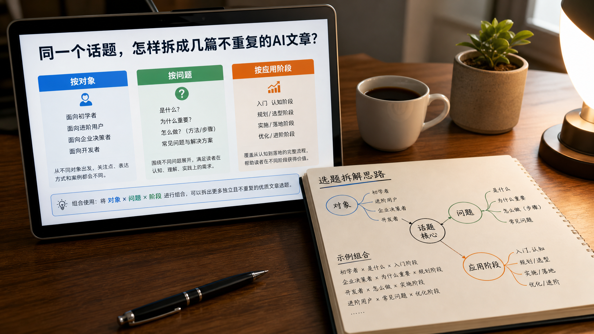同一个话题，怎样拆成几篇不重复的AI文章？关键是换对象、换问题、换应用阶段