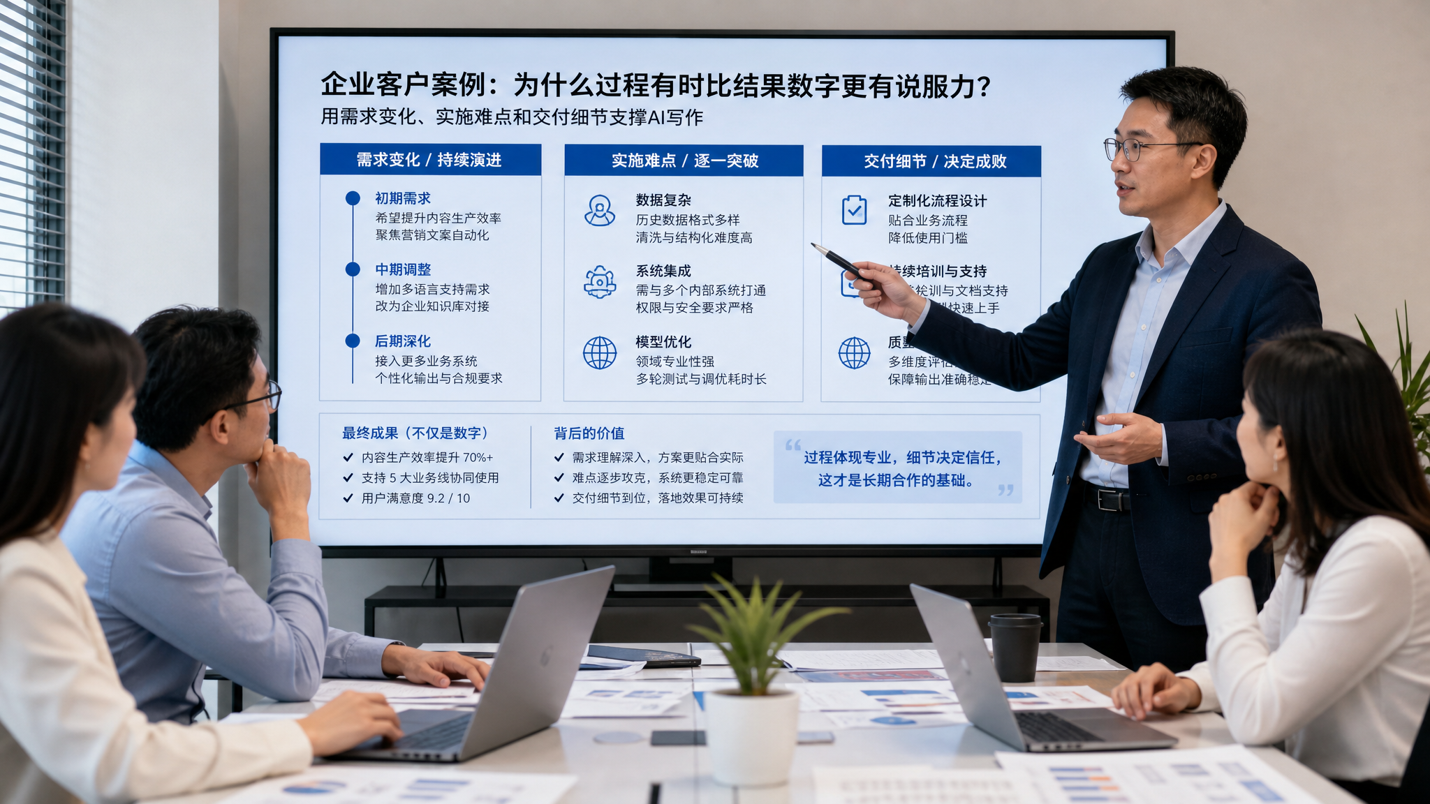 企业客户案例里，为什么过程有时比结果数字更有说服力？
