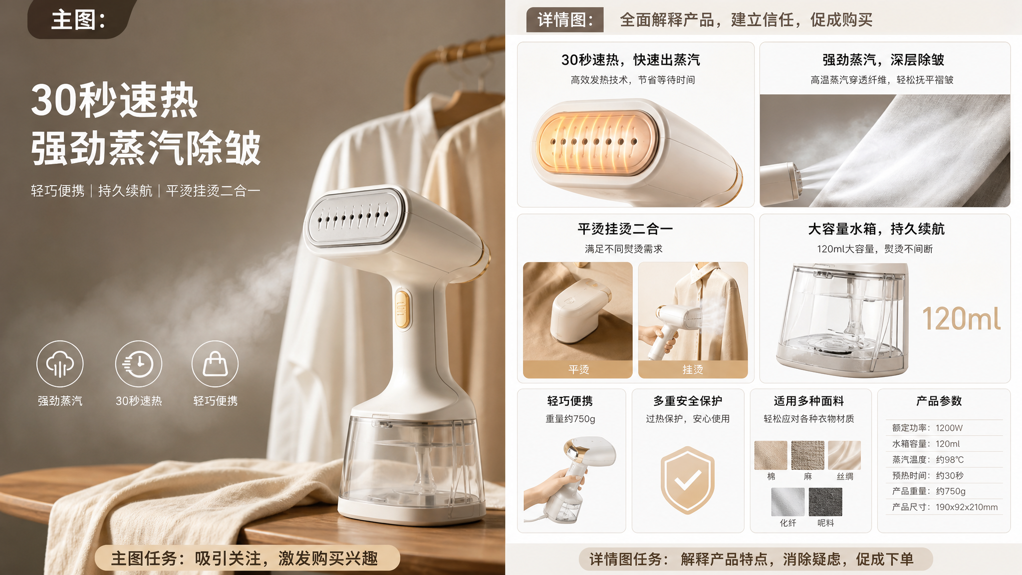 同一款商品，主图负责吸引点击，详情图负责解释购买